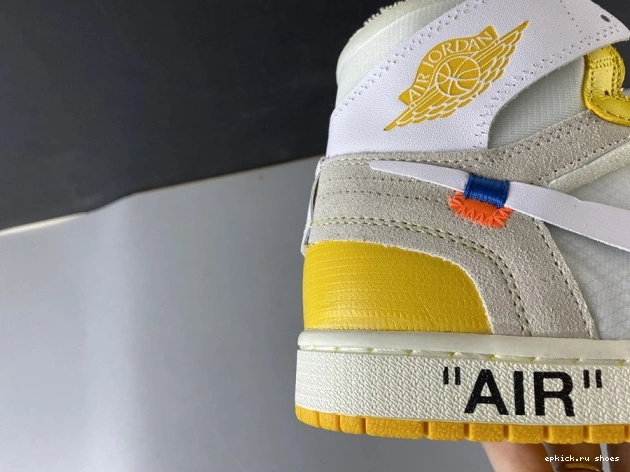 Cheap White Jordan Yellow-Cone Powder AQ0818-149 1 Dark Off-White NRG Air x 0730